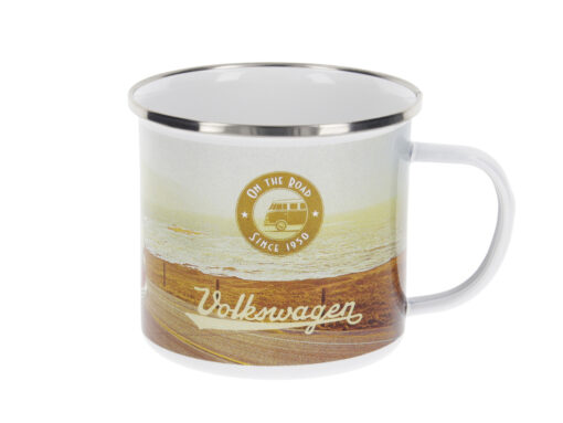 VW T1 Bus Emaille Tasse - Highway 1 aus verschiedenen Blickwinkel