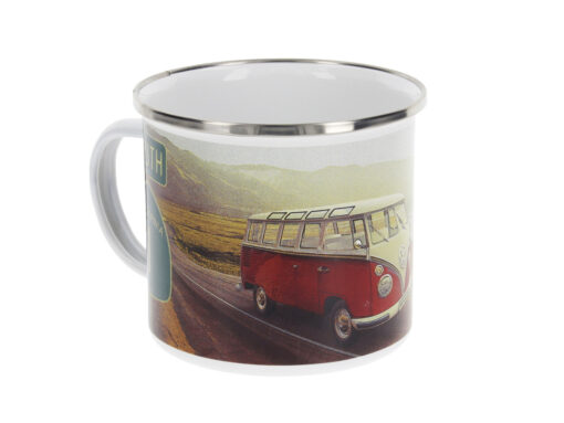 VW T1 Bus Emaille Tasse - Highway 1