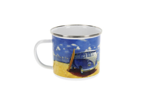 VW T1 Bulli Emaille Tasse - Beachlife in verschiedenen Blickwinkeln