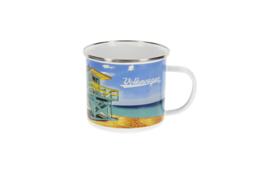 VW T1 Bulli Emaille Tasse - Beachlife in verschiedenen Blickwinkeln