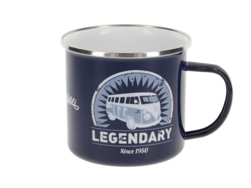 VW T1 Bus Emaille Tasse - Legendary aus verschiedenen Blickwinkeln