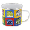 VW T1 Bus Emaille Tasse - Multicolor in verschiedenen Blickwinkeln