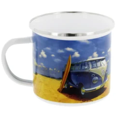 VW T1 Bulli Emaille Tasse "Beachlife"