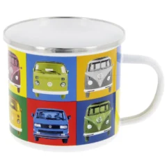 VW T1 Bus Emaille Tasse "Multicolor"