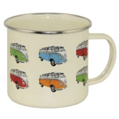 VW T1 Emaille Tasse "Bulli Parade" Weiß