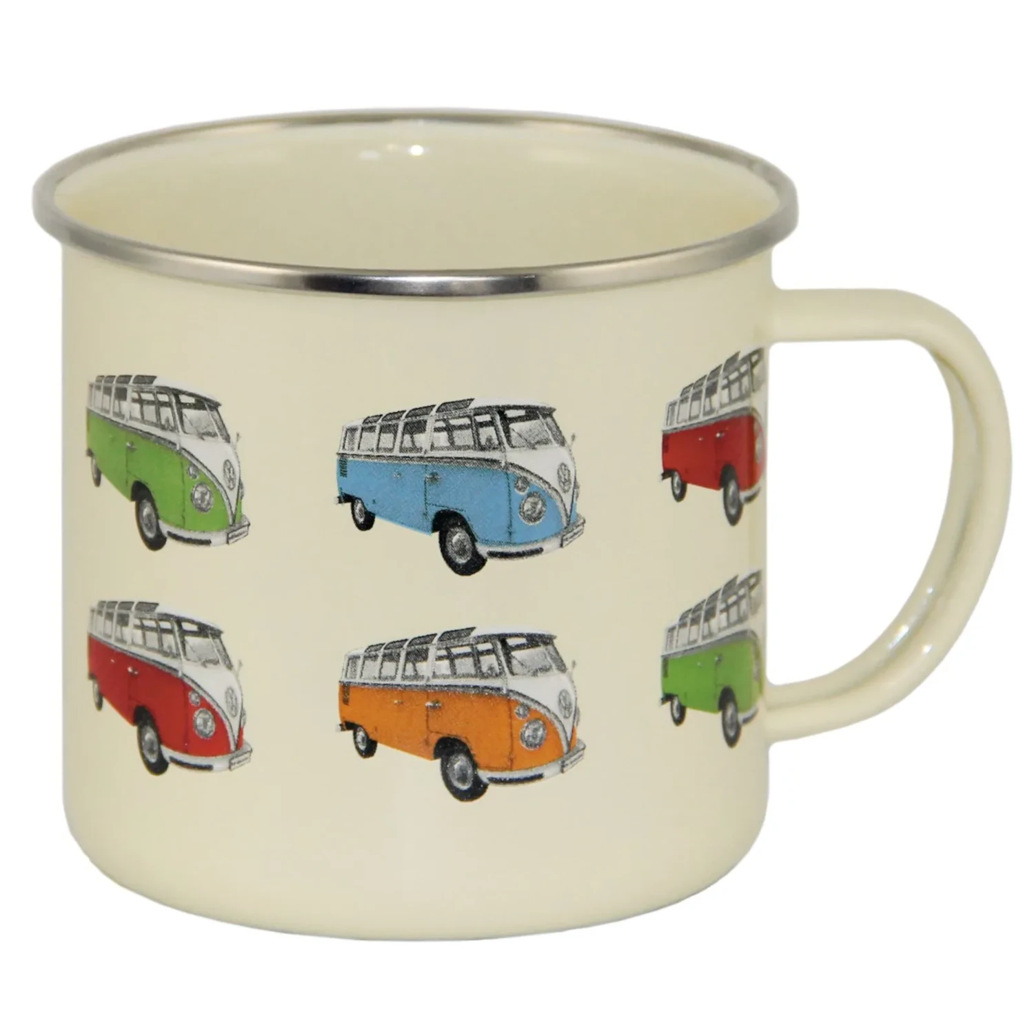 VW T1 Emaille Tasse "Bulli Parade" Weiß