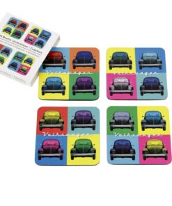 VW Käfer/Beetle Untersetzer - Multicolor, 4er Set