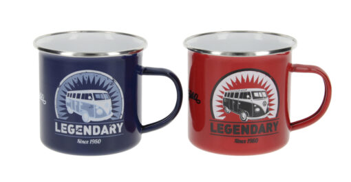 VW T1 Bulli Emaille Tassen - Legendary - 2er-Set, 350ml