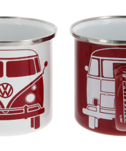 VW T1 Bulli Emaille Tasse - 2er-Set, 350ml