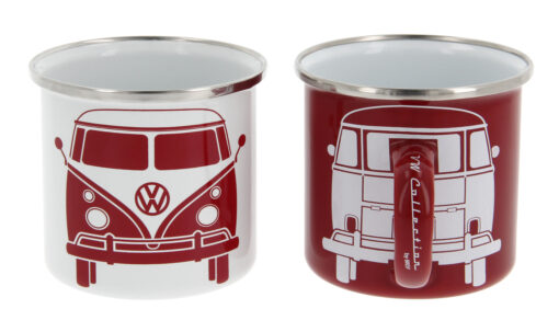 VW T1 Bulli Emaille Tasse - 2er-Set, 350ml