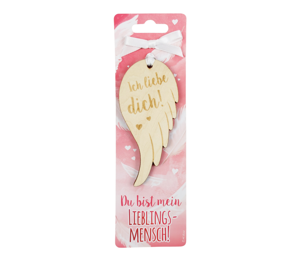 HolzFlügel mit Spruch Ich Liebe Dich! Trendori