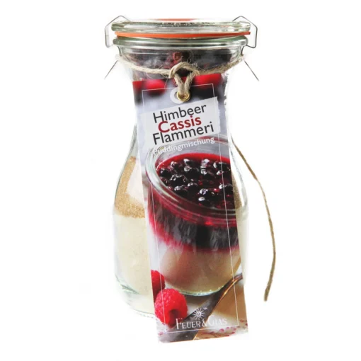 Feuer&Glas – Himbeer Cassis Flammeri – 0,25 Liter Weckflasche