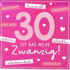 Pop-up-Musikkarte "30 ist das neue Zwanzig" mit Licht-Effekt