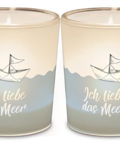 Windlicht "Ich liebe das Meer"