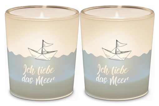 Windlicht "Ich liebe das Meer"