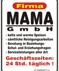 Blechschild "Firma Mama GmbH" von RAHMENLOS®