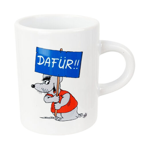 Espressotasse mit Spruch "Dafür" von Uli Stein