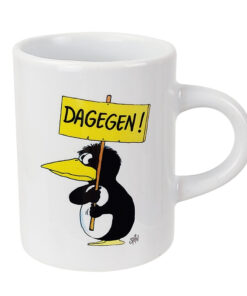 Espressotasse mit Spruch "Dagegen" von Uli Stein