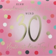 Pop-up-Musikkarte "Eine wundervoll tolle Frau wird 30" mit Licht-Effekt