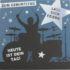 Pop-up-Musikkarte "We will rock you" mit Licht-Effekt