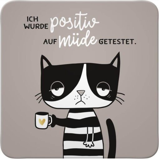 Sheepworld Untersetzer "positiv auf müde getestet."