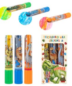 Dino World Mini Dino Tricolor Wachsmaler Set