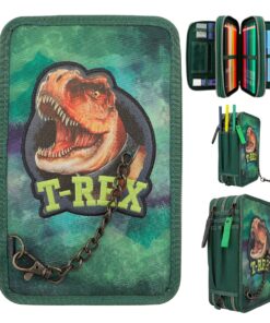 DINO WORLD 3-Fach Federtasche mit Kette