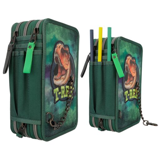 DINO WORLD 3-Fach Federtasche mit Kette