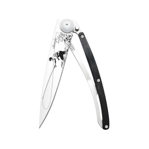 Deejo 37g - Taschenmesser mit Ebenholzgriff - Fliegenfischen