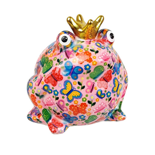 Pomme-Pidou Spardose "Frosch Freddy" Butterfly, Rosa