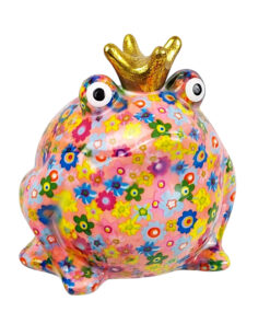 Pomme-Pidou Spardose "Frosch Freddy" Flowers, rosa