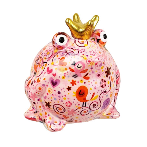 Pomme-Pidou Spardose "Frosch Freddy" Birds, rosa