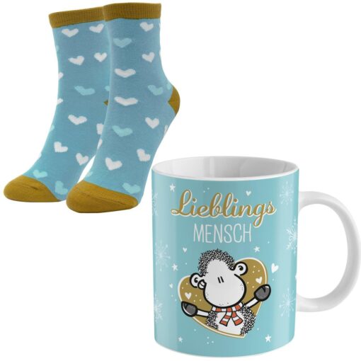 Sheepworld Tasse-Socken-Set "Lieblingsmensch"