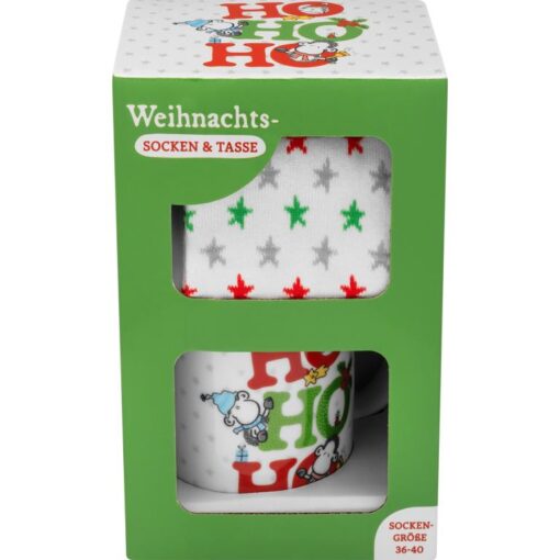 Sheepworld Tasse-Socken-Set "Ho Ho Ho"