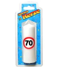 Kerze zum 70. Geburtstag Verkehrsschild