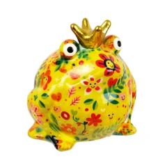 Pomme-Pidou Spardose "Frosch Freddy" Flowers&Leaves, Gelb/Grün