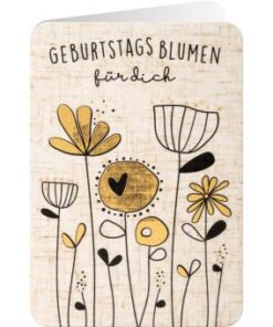 Sheepworld Grußkarte Leinen - Geburtstagsblumen