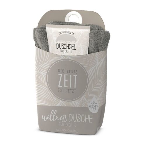 Geschenk für Dich - Wellnessdusche "Die beste Zeit ist jetzt" (Feder)