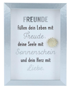 Mini-Bilderrahmen "Freunde füllen dein Leben mit Freude, deine Seele mit Sonnenschein und dein Herz mit Liebe."