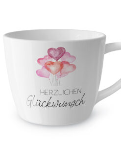 Maxi-Becher "Herzlichen Glückwunsch" (Lovely) - Geschenk für Dich