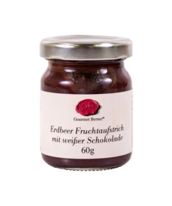 Gourmet Berner® Fruchtaufstrich Erdbeer mit weißer Schokolade, 60g Glas