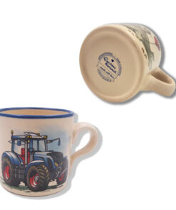 Handgemachte Tasse mit Trecker/Tracktor-Motiv und Wunschname