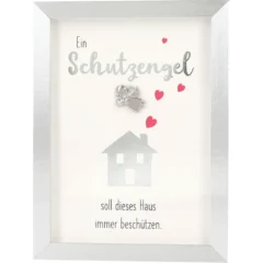 Mini-Bilderrahmen mit Schriftzug "Schutzengel fürs Haus"