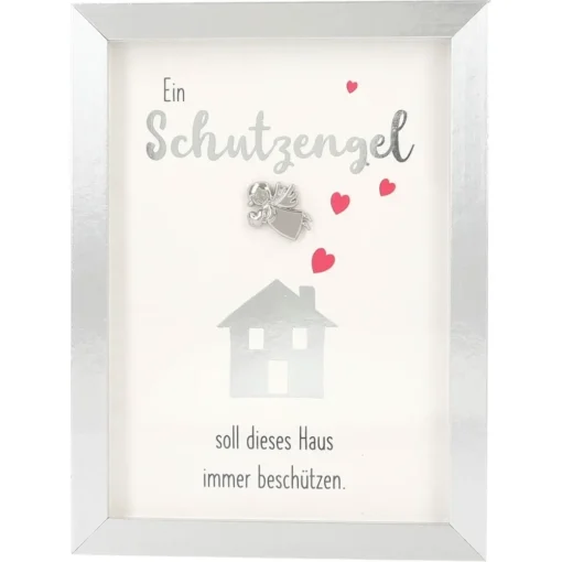 Mini-Bilderrahmen mit Schriftzug "Schutzengel fürs Haus"