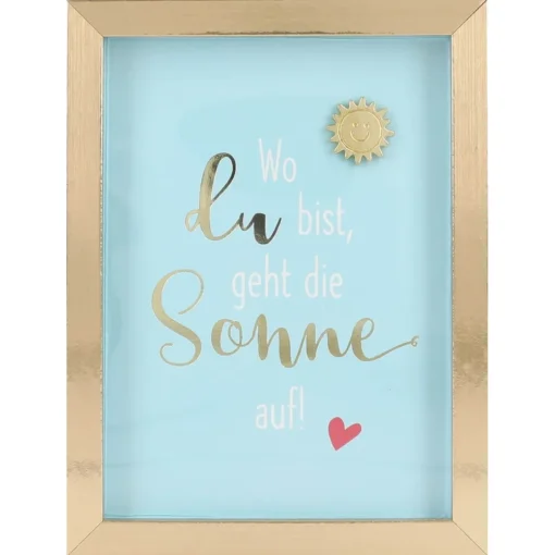 Mini-Bilderrahmen mit Schriftzug "Sonne"