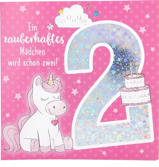 Musikkarte 2. Geburtstag / pink