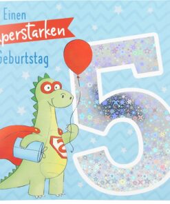 Musikkarte 5. Geburtstag / hellblau