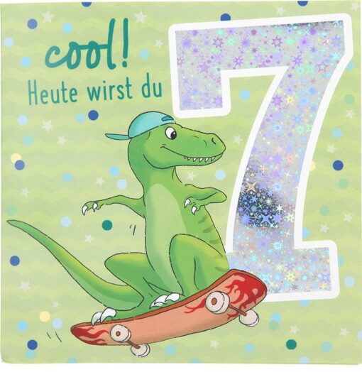 Musikkarte 7. Geburtstag / grün