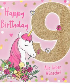 Musikkarte 9. Geburtstag / rosa