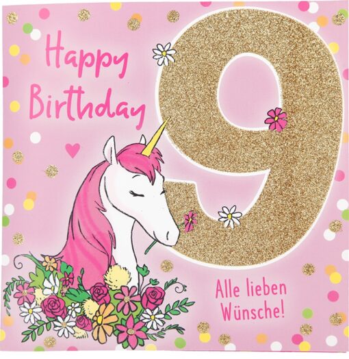 Musikkarte 9. Geburtstag / rosa